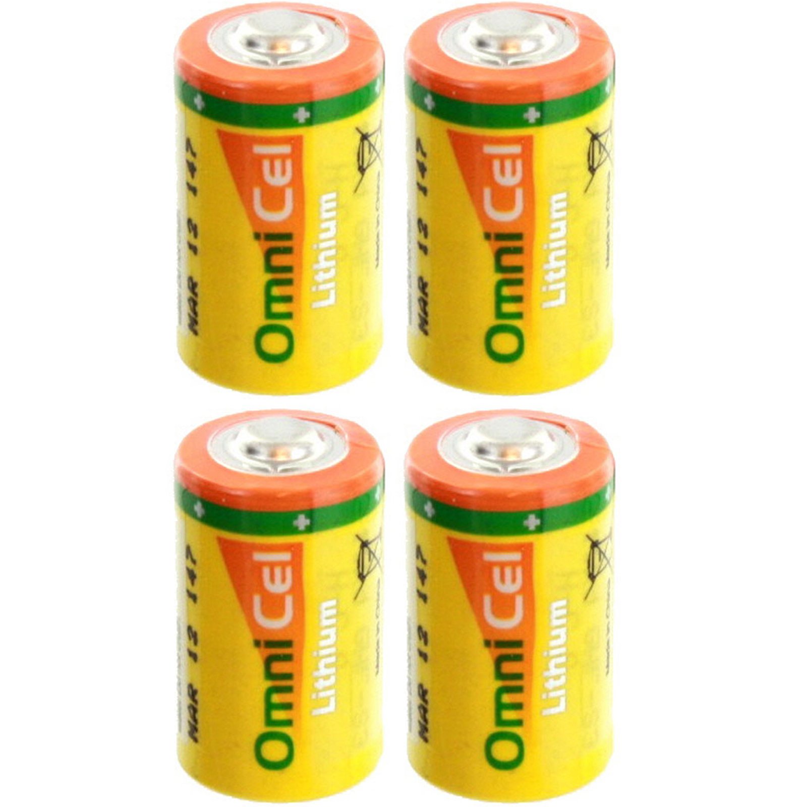 4X OmniCel ER14250HD/S 3.6V 1/2AA Lithium Standard Terminal Battery AMR Backup