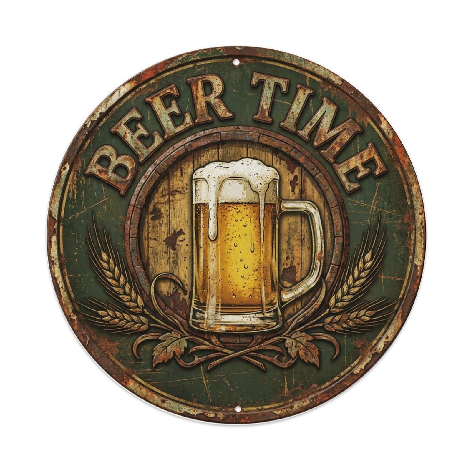 Fyrn Style Metal Tin Sign Vintage Beer Tavern Beer Time Retro Bar For Pub