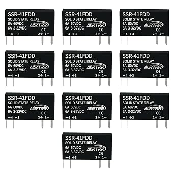 10pcs12V 5V 3v 3.3V Solid State Relay 1a,dc SSR,Input3-32Vdc,Output5-60Vdc,41Fdd,Non-Contact,Mini,Slim Ac dc-dc,Micro for ESP32 Raspberry Pi Arduino ebike
