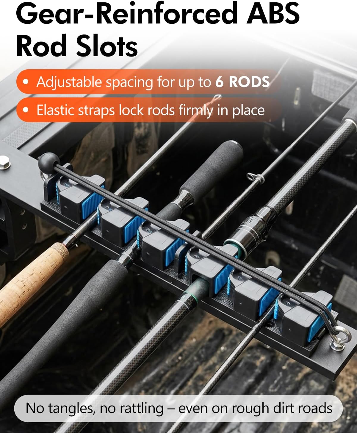 SPARKWHIZ Aluminum Fishing Rod Holder for Truck, Boat, Clamp on Fishing Pole Racks Holds 6 Rods