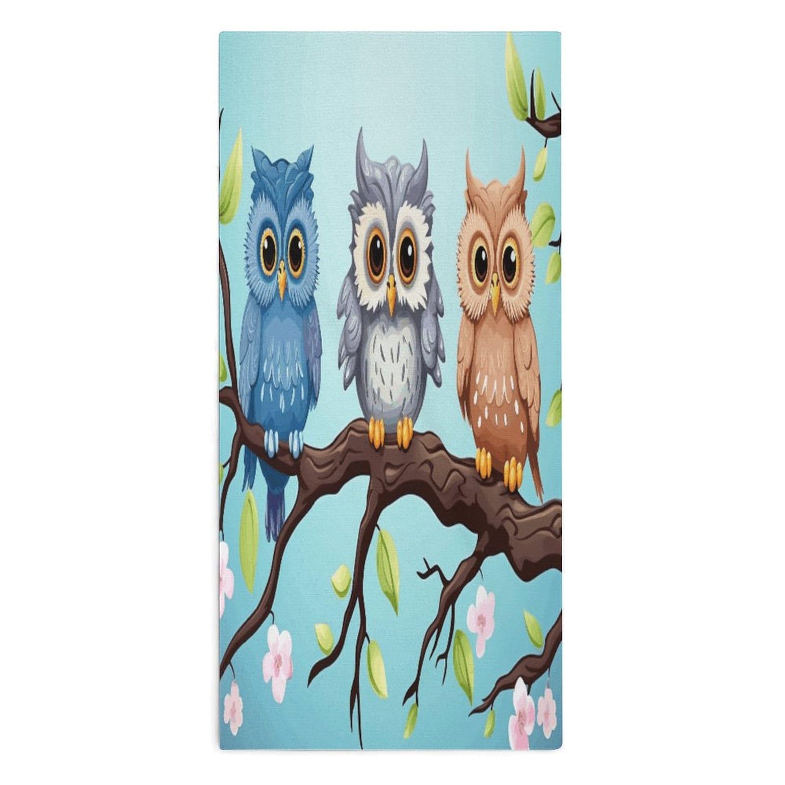 YUXBVKRS Owls on A Branch Hand Towels for Bathroom 14x29 Inch