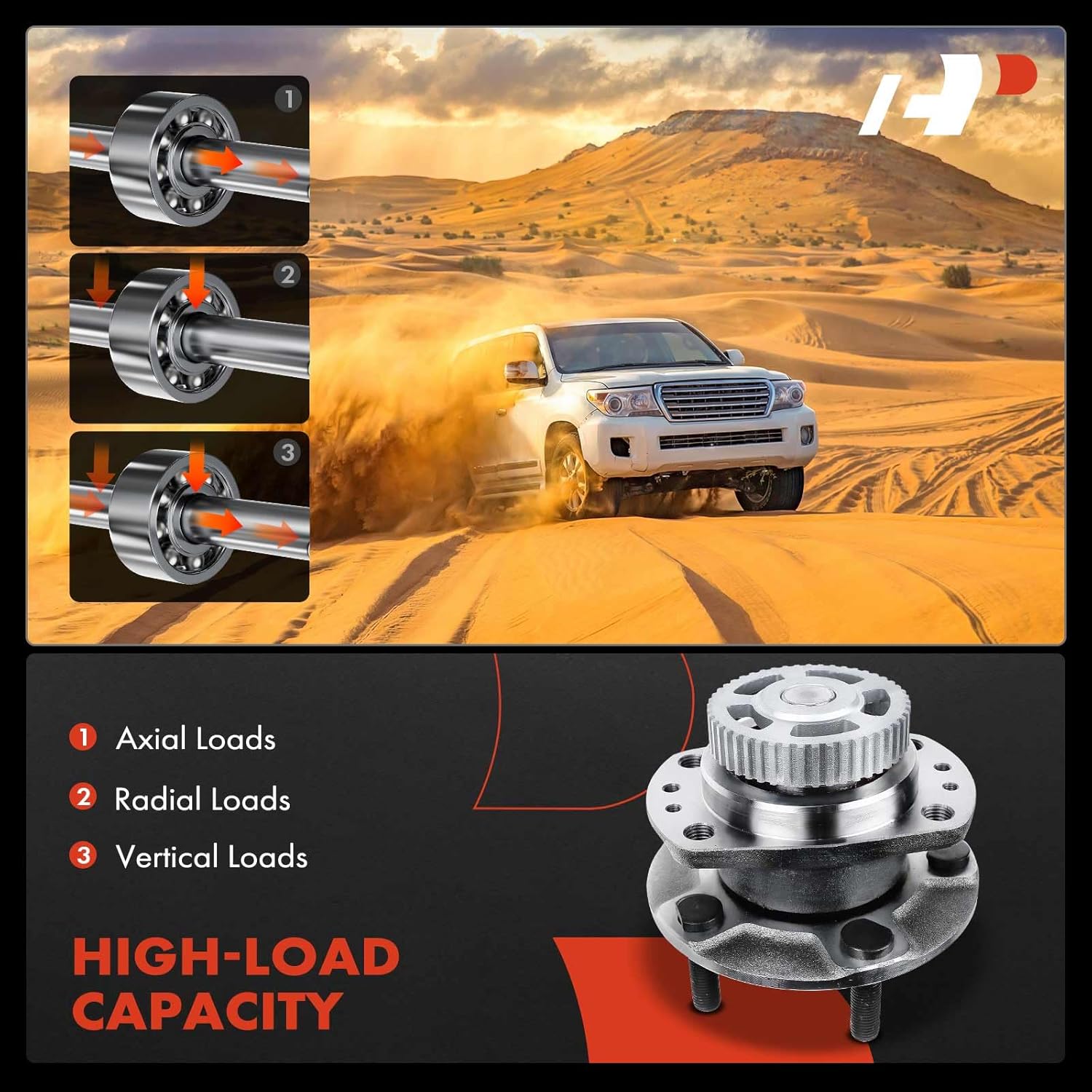 A-Premium 2 x Rear Wheel Bearing and Hub Assembly with ABS Ring & 5-Lug Compatible with Dodge Plymouth Chrysler - 1996-2000 - Town Country, Grand Caravan, Grand Voyager, Voyager, No 14 inche Wheel