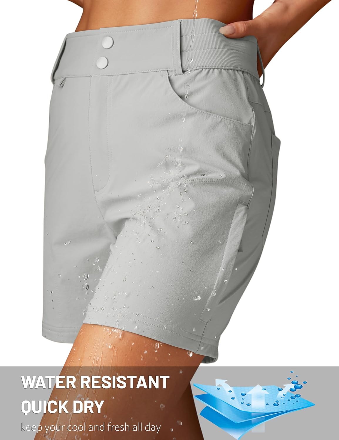MAGCOMSEN Womens Hiking Cargo Shorts Golf Athletic Lightweight Water Resistant Shorts with Pockets for Summer 5 Inch