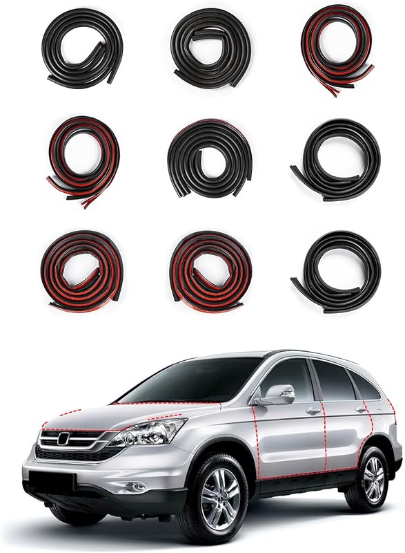 Kit de vedação automotiva para portas Honda CR-V 2007–2011 BIOOICH – 9 peças