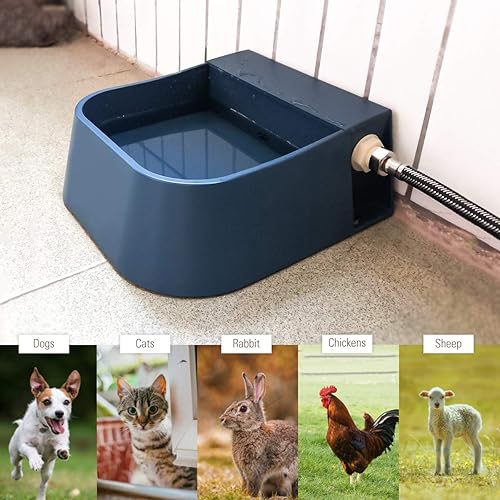 Miniatura 6 de PETLESO Dispensador automático de agua para perros, cuenco de agua para perros de 2 litros, bebedero automático para perros, gatos, pollos, pájaros,
