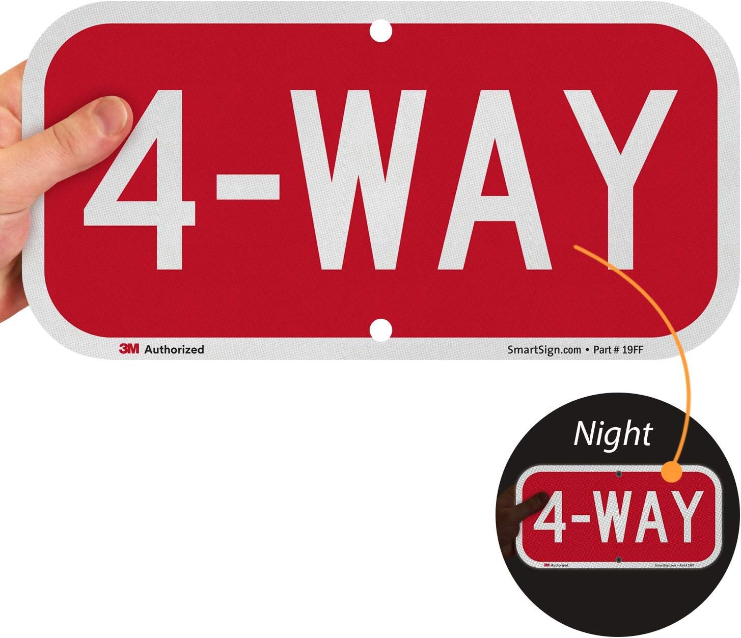 4-Way Sign, 12" x 6"