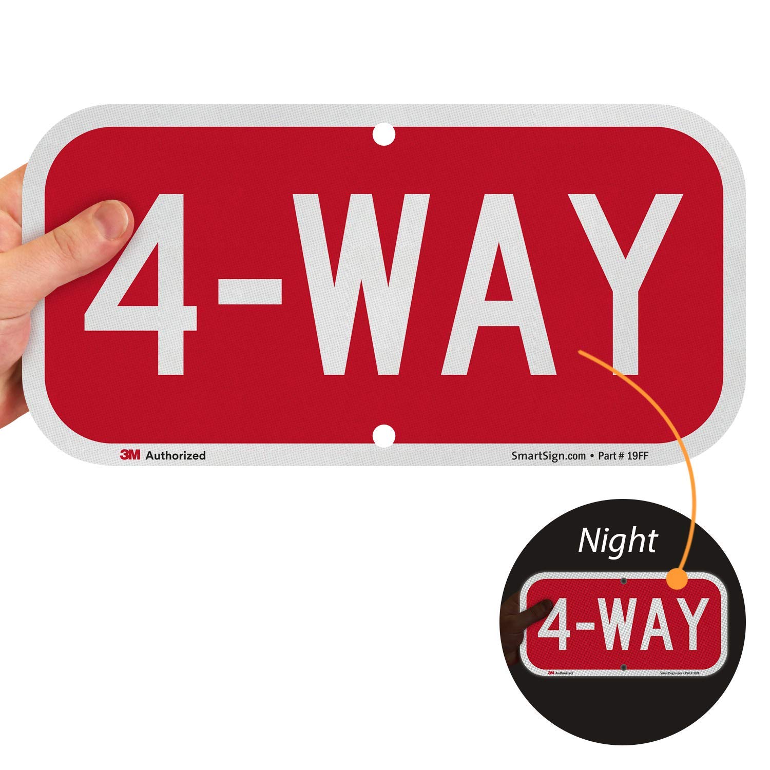4-Way Sign, 12" x 6"