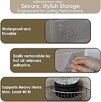 Vista 3 de Shower Caddy Adhesive Replacement Stickers, Shower Organizer Adhesive Replacement, Assorted Wire Hook 10 Pack