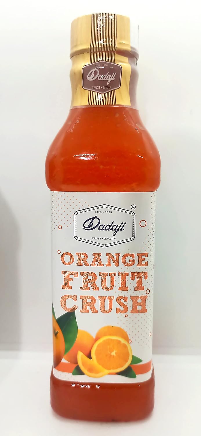 Dadaji Orange Fruit Crush Versatile Fruit Topping for Ice Creams, Cakes, Pastries, and Shakes
