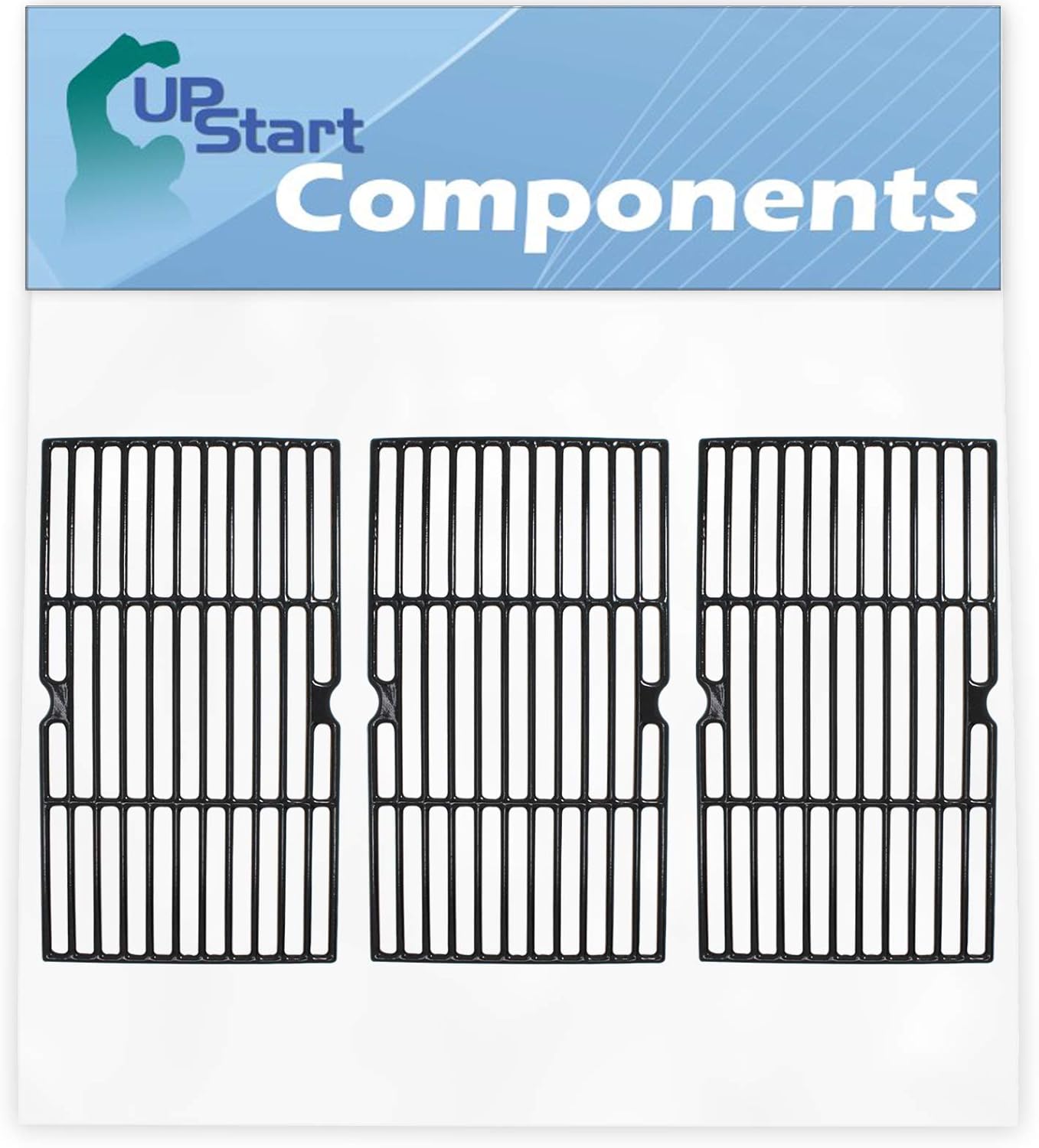 UpStart Components 3-Pack BBQ Grill Cooking Grates Replacement Parts for Coleman 461230403 - Compatible Barbeque Cast Iron Grid 16 3/4"