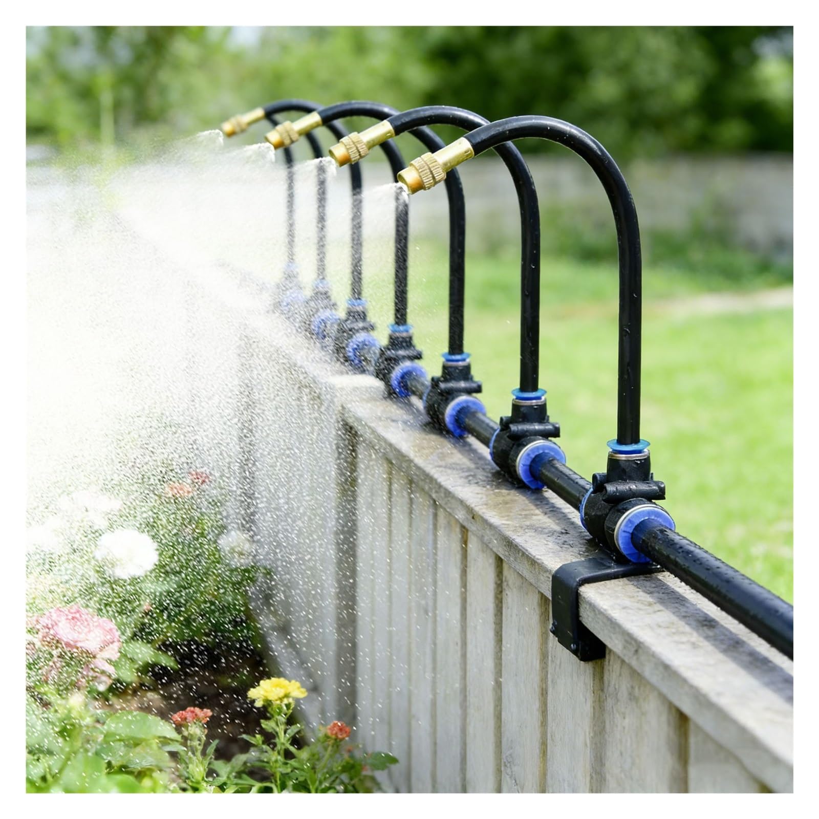 Sistema De Riego Automático para Plantas Kit por Goteo para Jardín con Tubería Flexible Y Boquillas Nebulización para, Hortalizas Flores Exterior | 10m/32.8ft