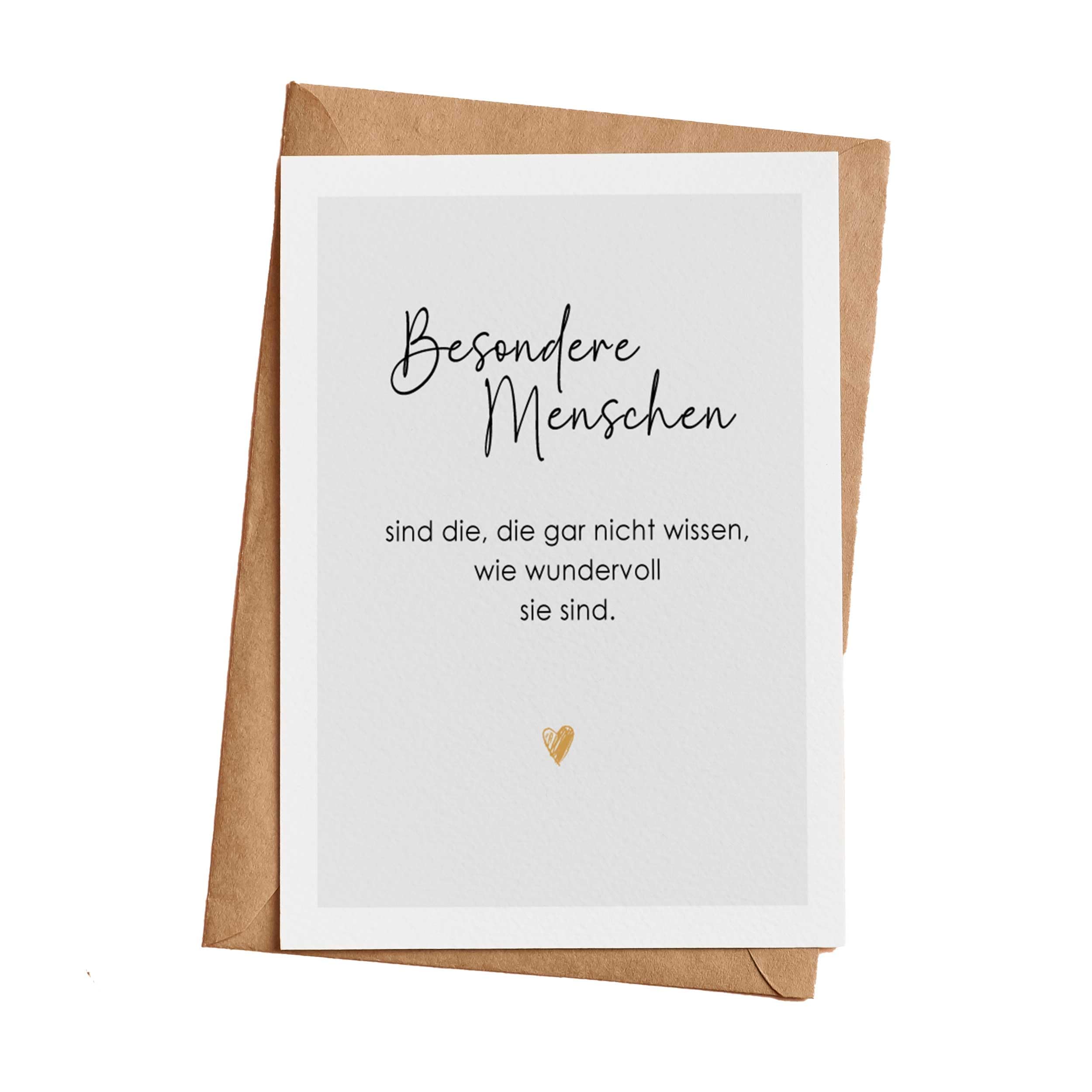 Grußkarte Karte besondere Menschen, Geschenkkarte mit Briefumschlag Geschenke Geschenkideen Frauen Geburtstag Jahrestag, Klappkarte (KT_015)