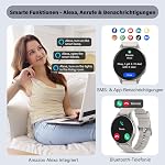 Smart Watch for Android Phones & iPhone, Alexa Built-in GPS Smartwatch with Call/Text, 24/7 Heart Rate/Sleep Monitor, Step Counter Pedometer, 50M Waterproof Fitness Watch for Business/Sport - Grey
