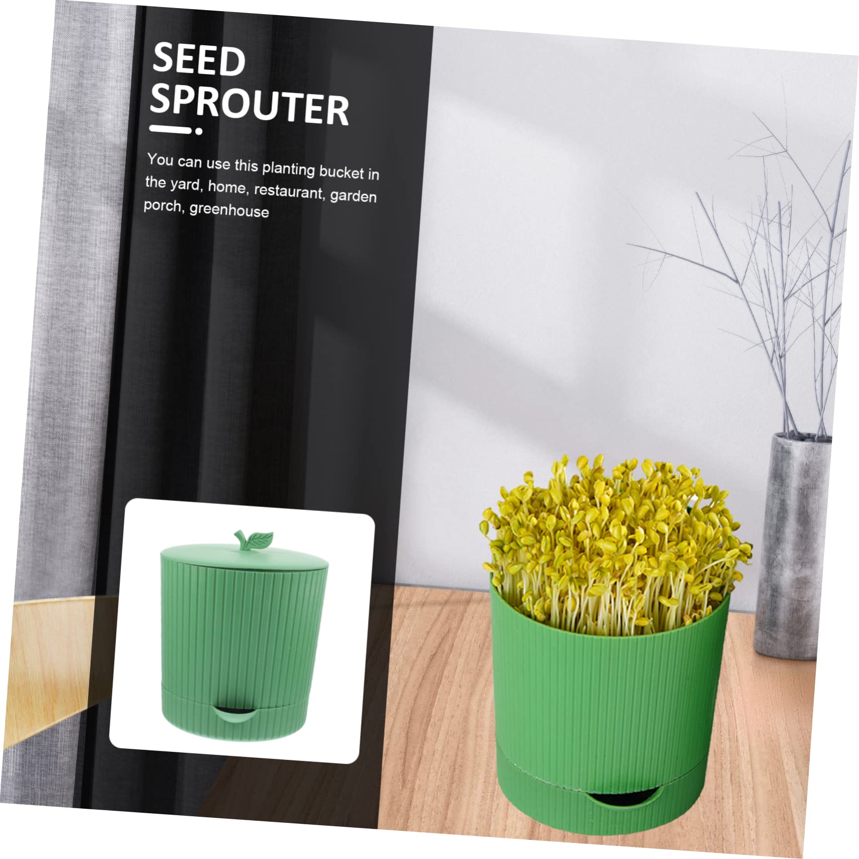 Kit de Culture de Germes de Haricots en PP, Pot de Germination Réutilisable Sortie D’Eau, pour Haricots Mungo et Rouges, Jardin ou Serrage