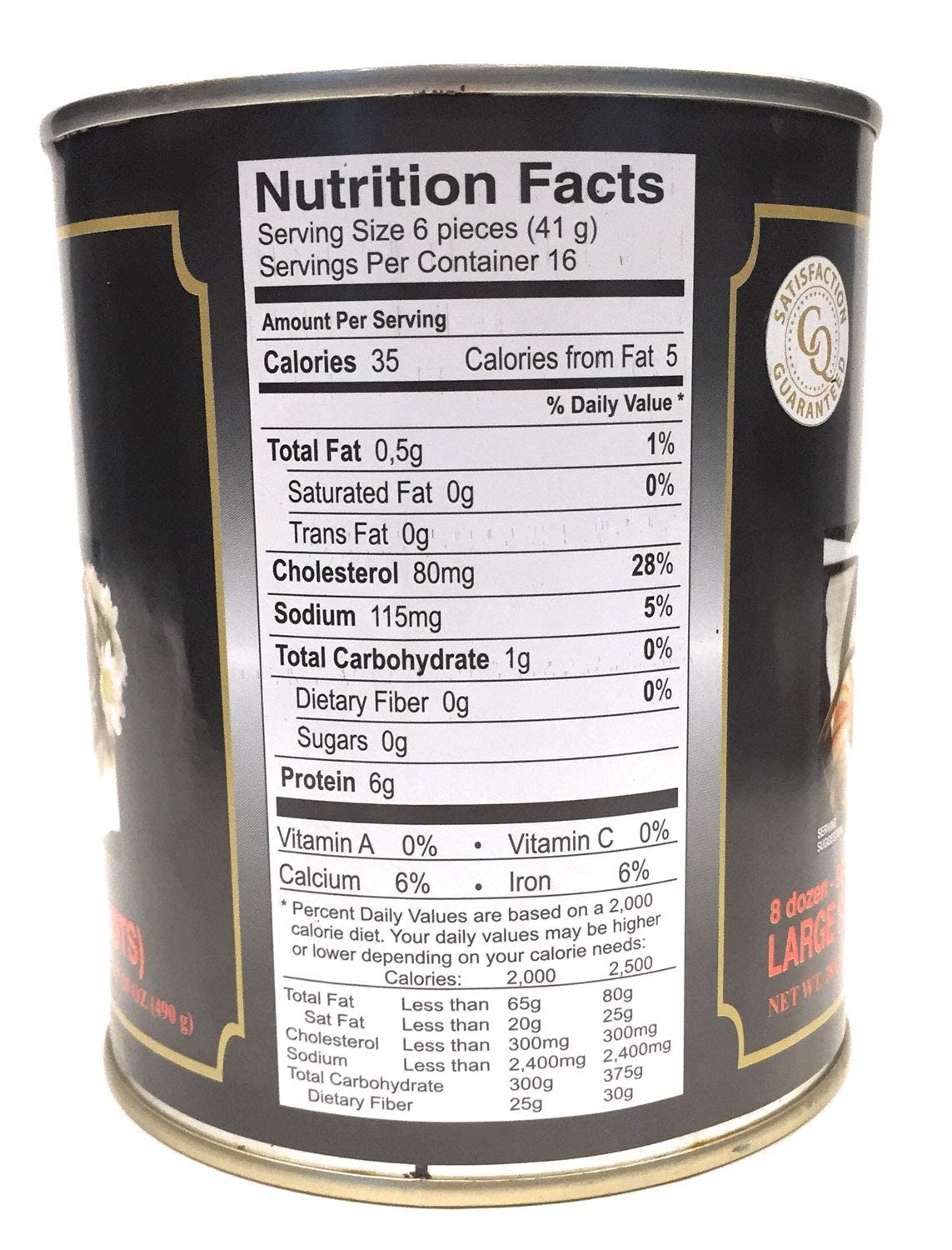 Chefs Quality Escargots Large Snails 28 Oz (17 Oz When Drained) 8 Dozen/96 Count 1 Can