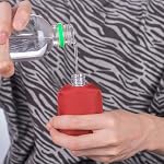 Hand Sanitizer Bottle Case Holder, Travel Size Empty Bottle Refillable Containers for Soap, Lotion, and Liquids - 60ML/2 oz Flip Cap Reusable Bottles with Carabiner Carriers, Red, 2 Fl Oz