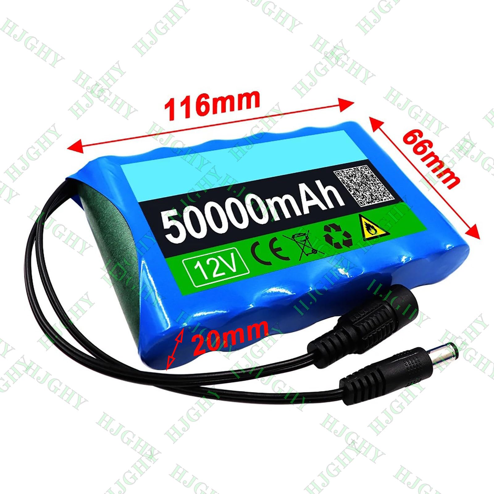 Batteria agli ioni di Litio 12V 50000mAh Batteria Ricaricabile Batterie al Litio PVC 50Ah Protezione BMS Integrata con Caricabatterie CC 12,6V per Kit Motore da 600W