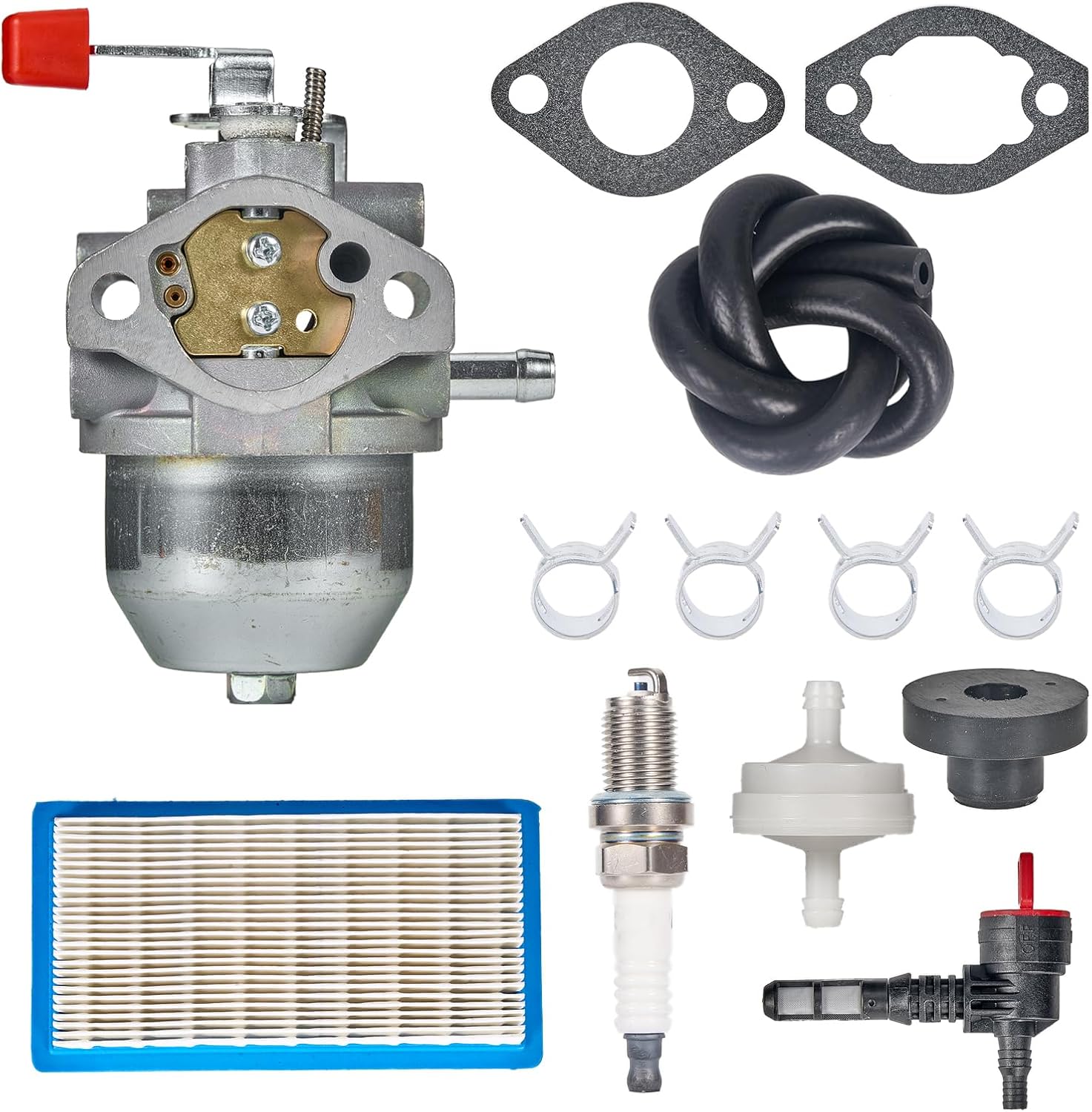 0C1535ASRV Carburetor w 78601 Air Filter Kit for Generac 4000XL Parts 4000 EXL Nikki 97747 C1535 GN220 GH220HS W436BRE T44 35PDS396829 0C1535AESV Sears Troy Built Portable 7.8HP Generators