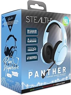 STEALTH PANTHER Sky – Over Ear Gaming Headset PS4/PS5, XBOX, Switch, PC with Flexible Mic, 3.5mm Jack, 1.5m Cable, Lightwe…