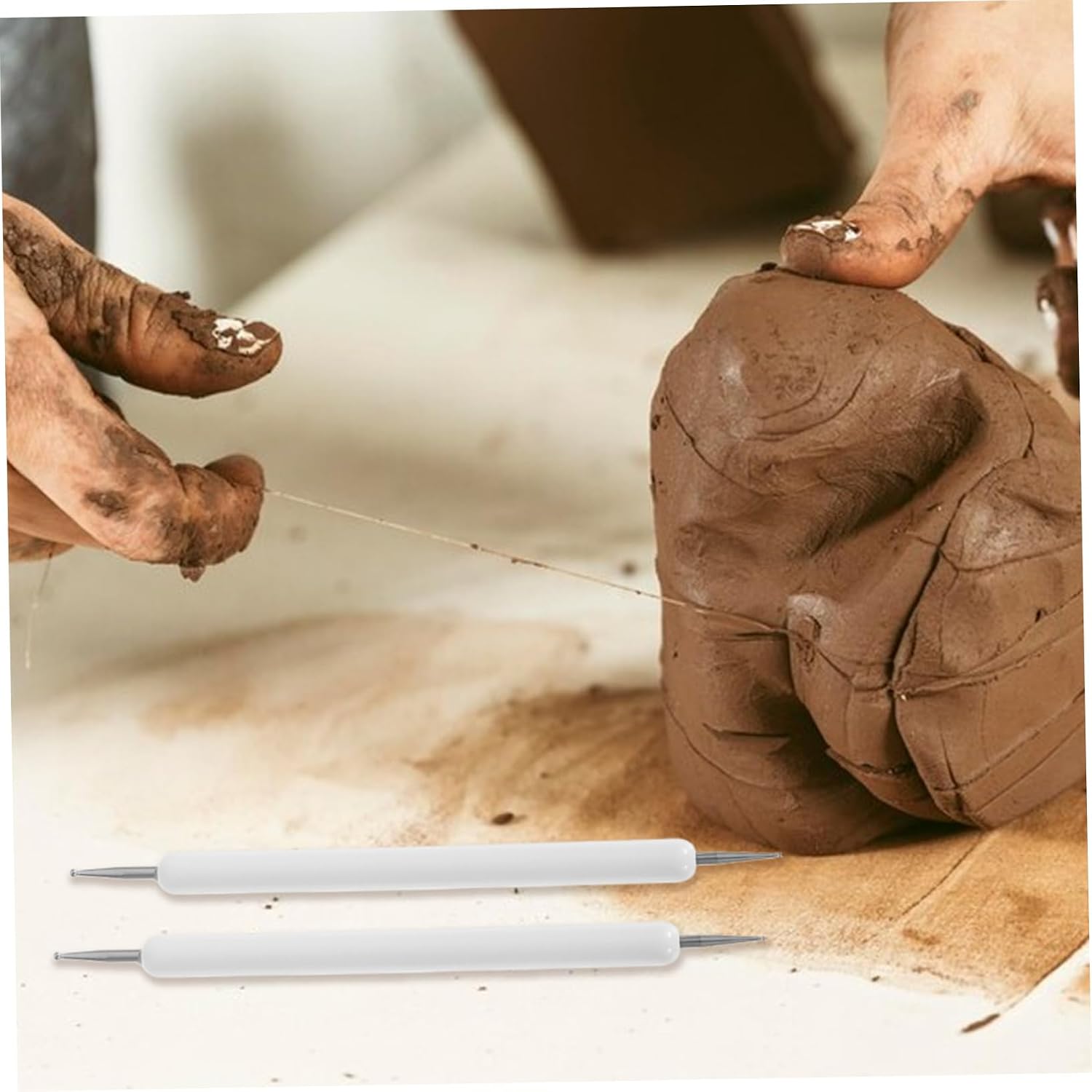 jojofuny 10pcs Embossed Pen Set Craft Embossing Tool Decorating Tools Pottery Tracing Stylus Embossing Art Tracing Tool Ball Embossing Stylus Ball Tracing Tool for Art White Iron