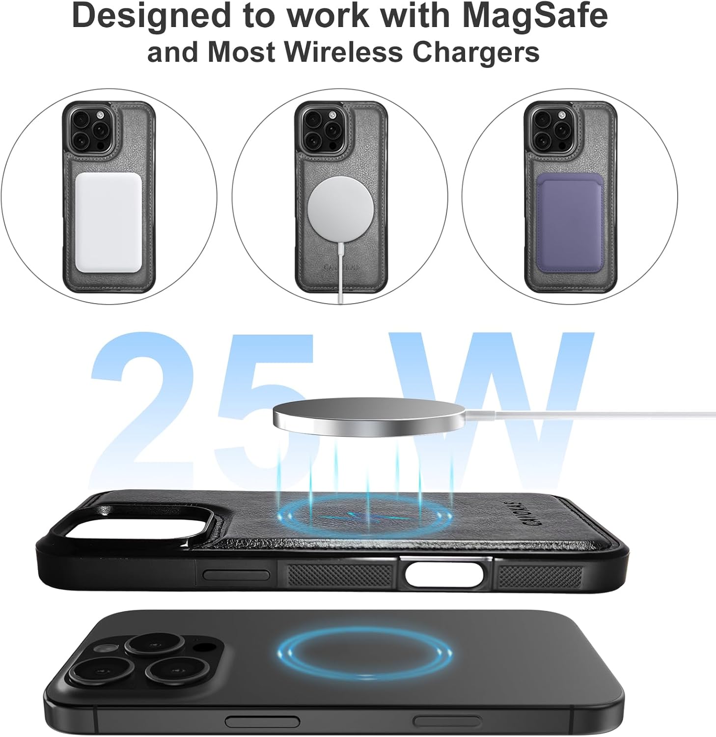 Case Wallet for iPhone 16 Pro Max Wallet Case, Detachable Leather Cover with Card Holder, Strong Magnetic Compatible with MagSafe Wireless Charging, Kickstand Shockproof Cover 6.9 inch, Black - Image 3