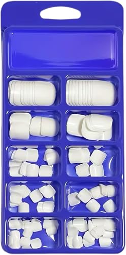 100 Pcs False Pedicure Nails Thick durable Glossy White Full Cover Nails Multi Sizes easier installation and Painting