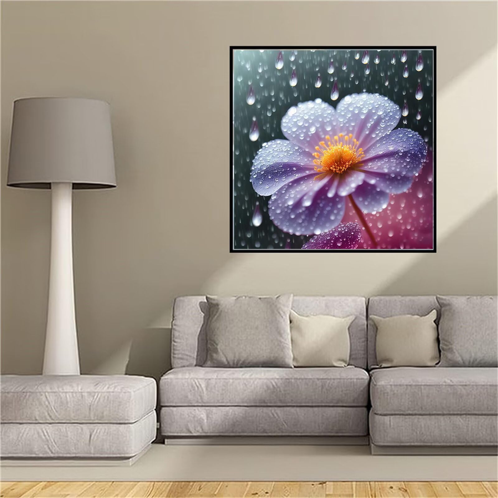 Diamond Painting Fleur 5D Kit Complet 60x60cm pour Broderie Adulte DIY