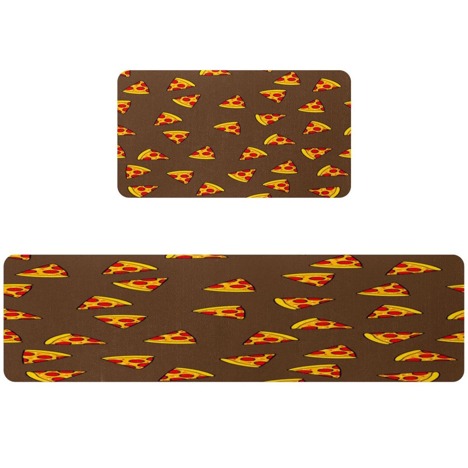 Tapete de cocina de 2 piezas VAPOKF con diseño de frutas y pizza antideslizante