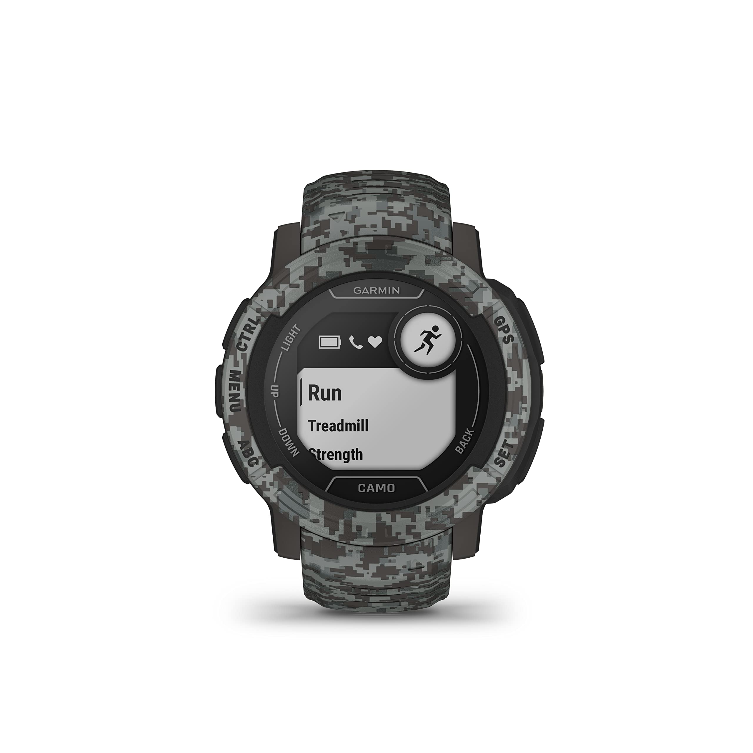 Garmin Instinct 2 - Camo, Smartwatch, 45mm, Rugged design, Autonomia 28 giorni, +30 app multisport, GPS, Cardio, SpO2, Activity Tracker 24/7, Connect IQ (Graphite Camo) (Ricondizionato)