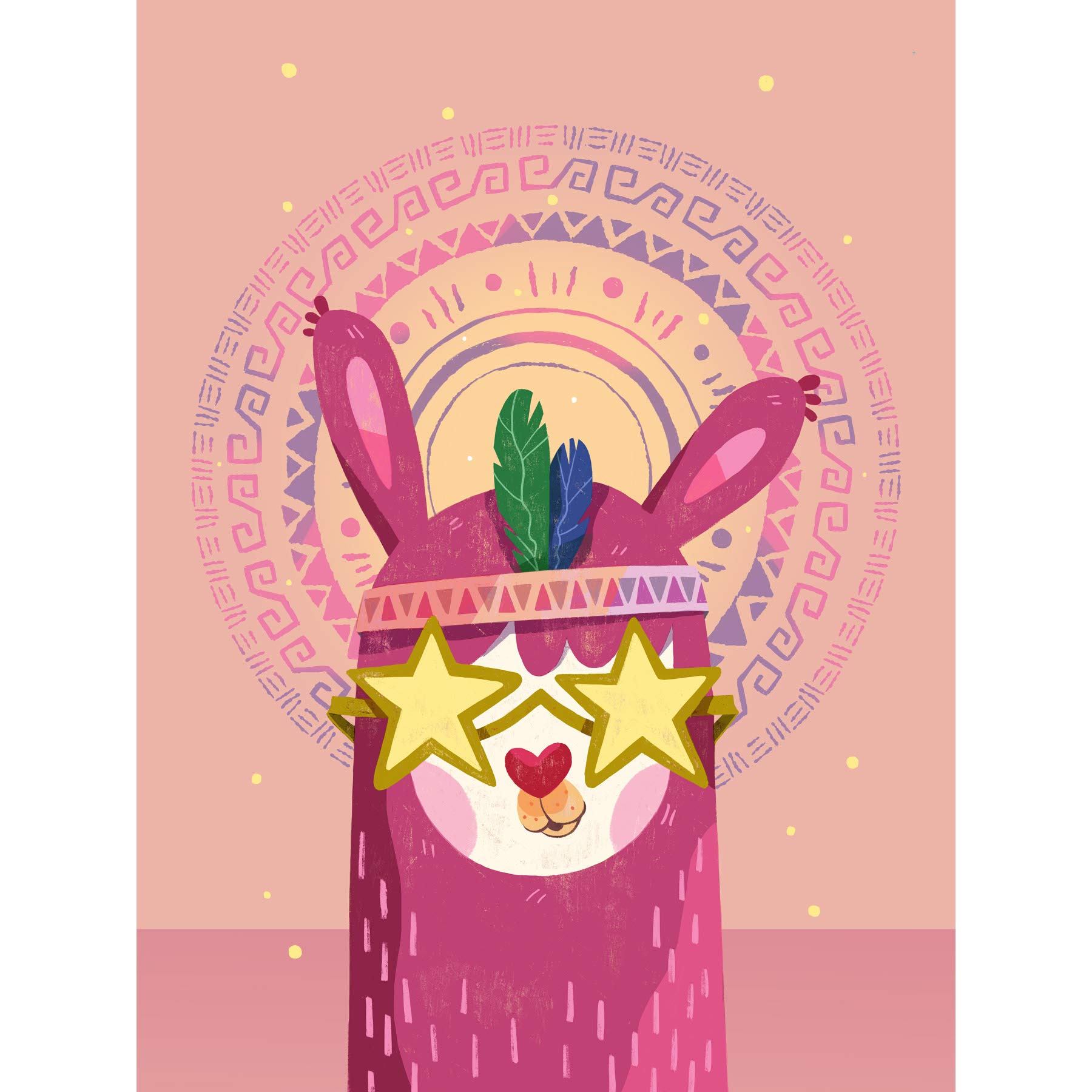 Wee Blue Coo Llama Pink Fashion Canvas Art Print