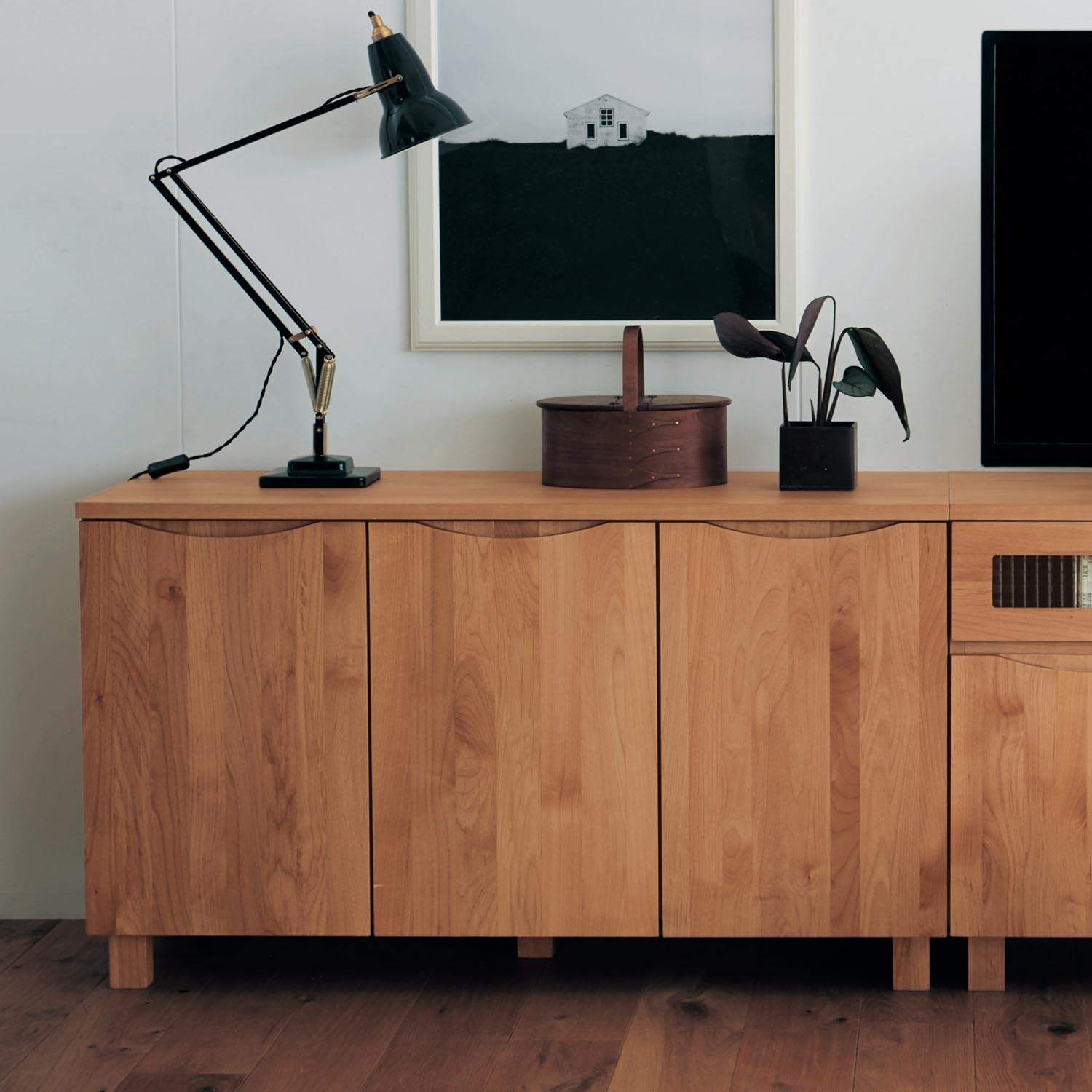 Amazon｜[ベルメゾン] キャビネット アルダー材 ローボード