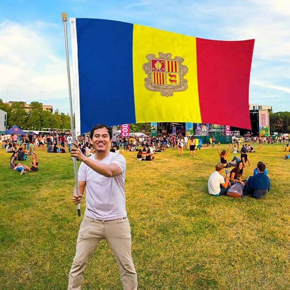 Andorra Flag 3x5ft Poly - INTERNATIONAL FLAGS