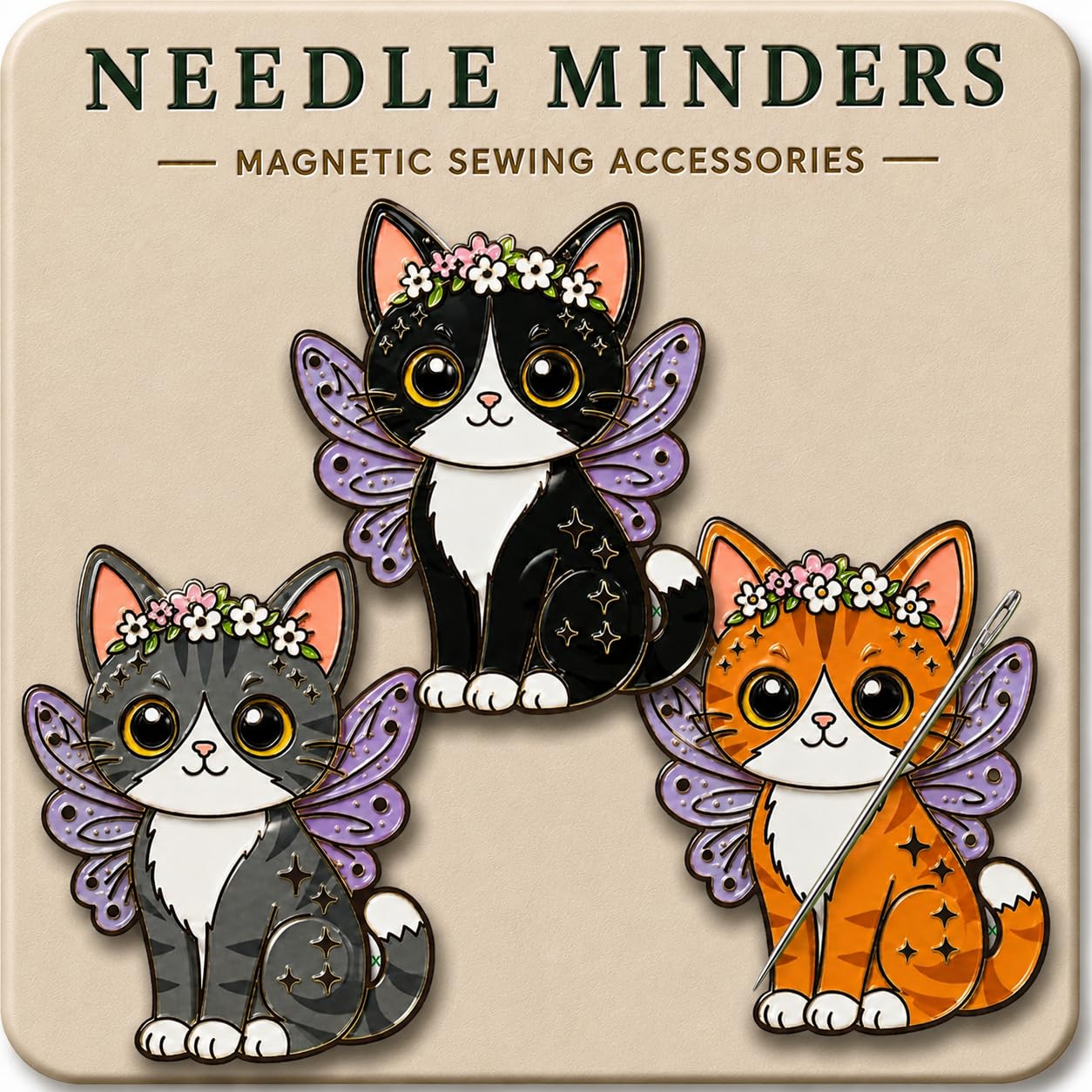 Kraftex Magnetic Needle Minder. Needleminder for Embroidery &amp; Sewing. Cute Needlepoint Accessories. Magnetic Needle Holder for Cross Stitch. Cute Magnet Pin Gift