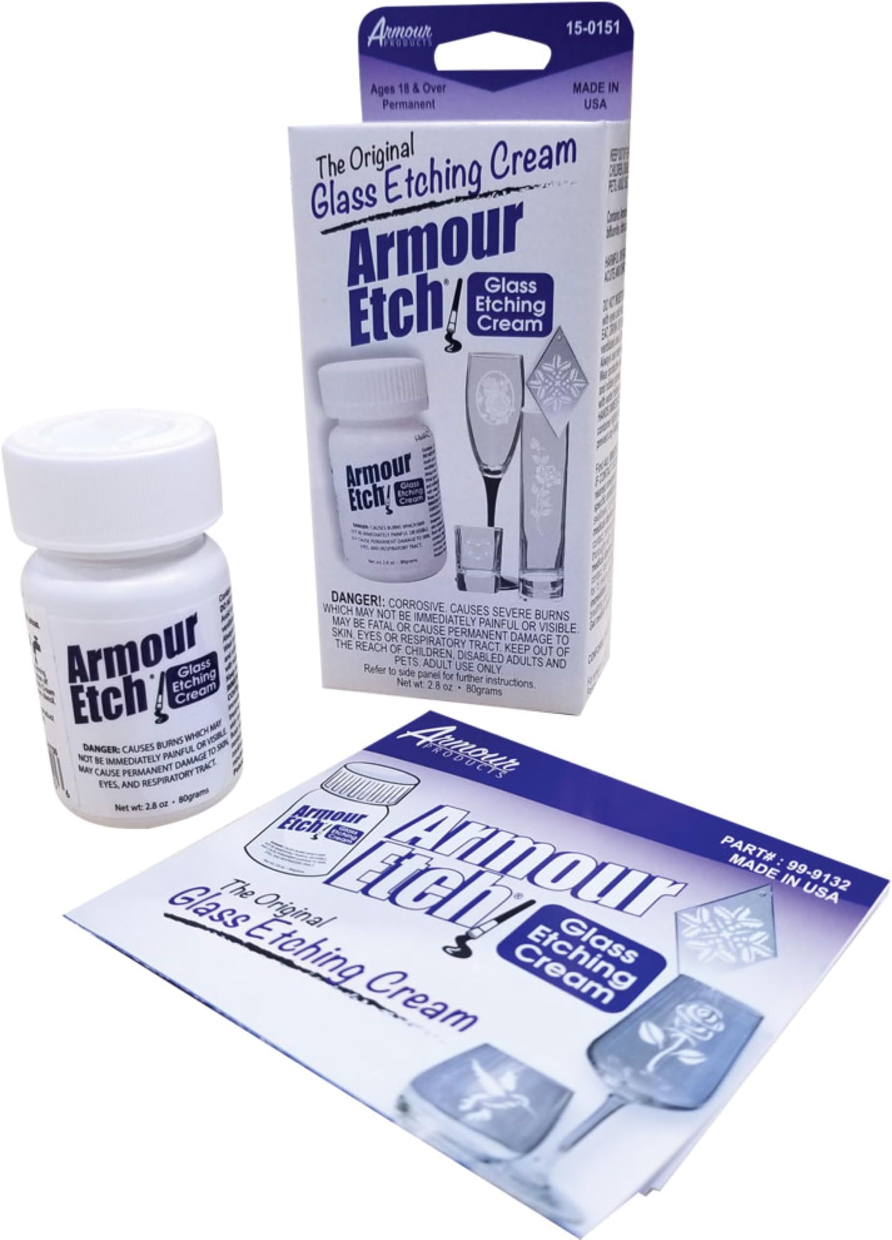 ARMOUR ETCH Glass Etching Cream Carded,2.8-Ounce