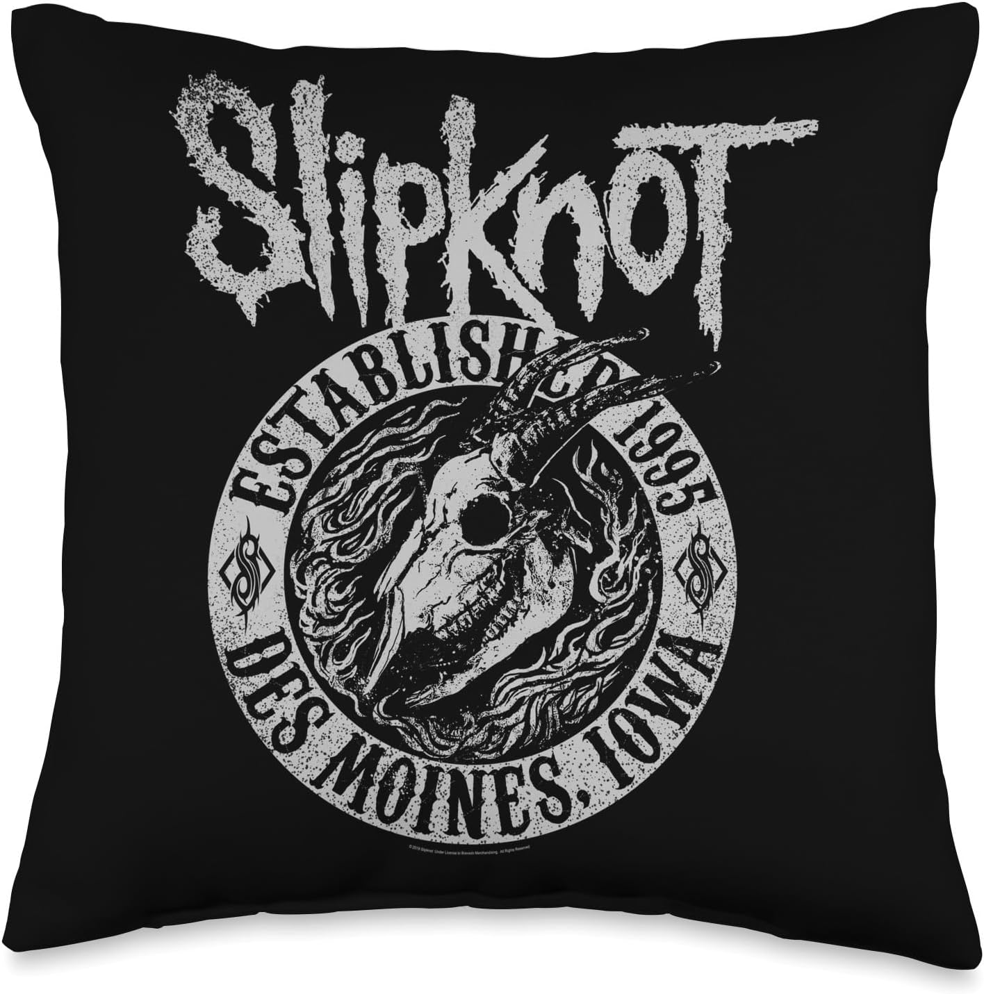 Official Slipknot Goat Flames Black Throw Pillow