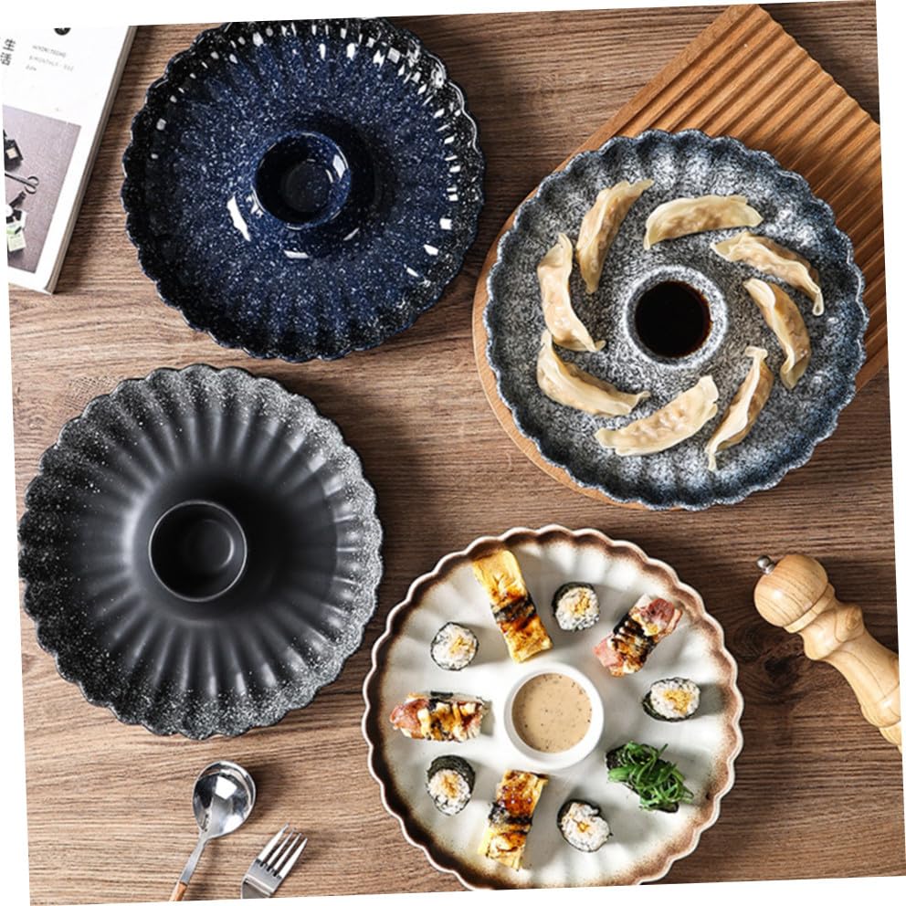 Platos de cerámica redondos para sushi y dumplings miniatura 5