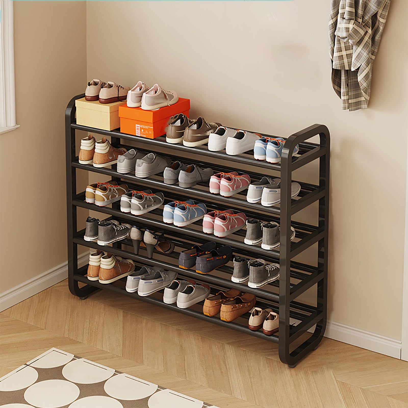 Scaffale per Scarpe a 5 Livelli,Organizer per Scarpe,Organizer ad Alta capacità,può Contenere 25 Paia di Scarpe,per corridoio,Soggiorno,Balcone,Camera da Letto