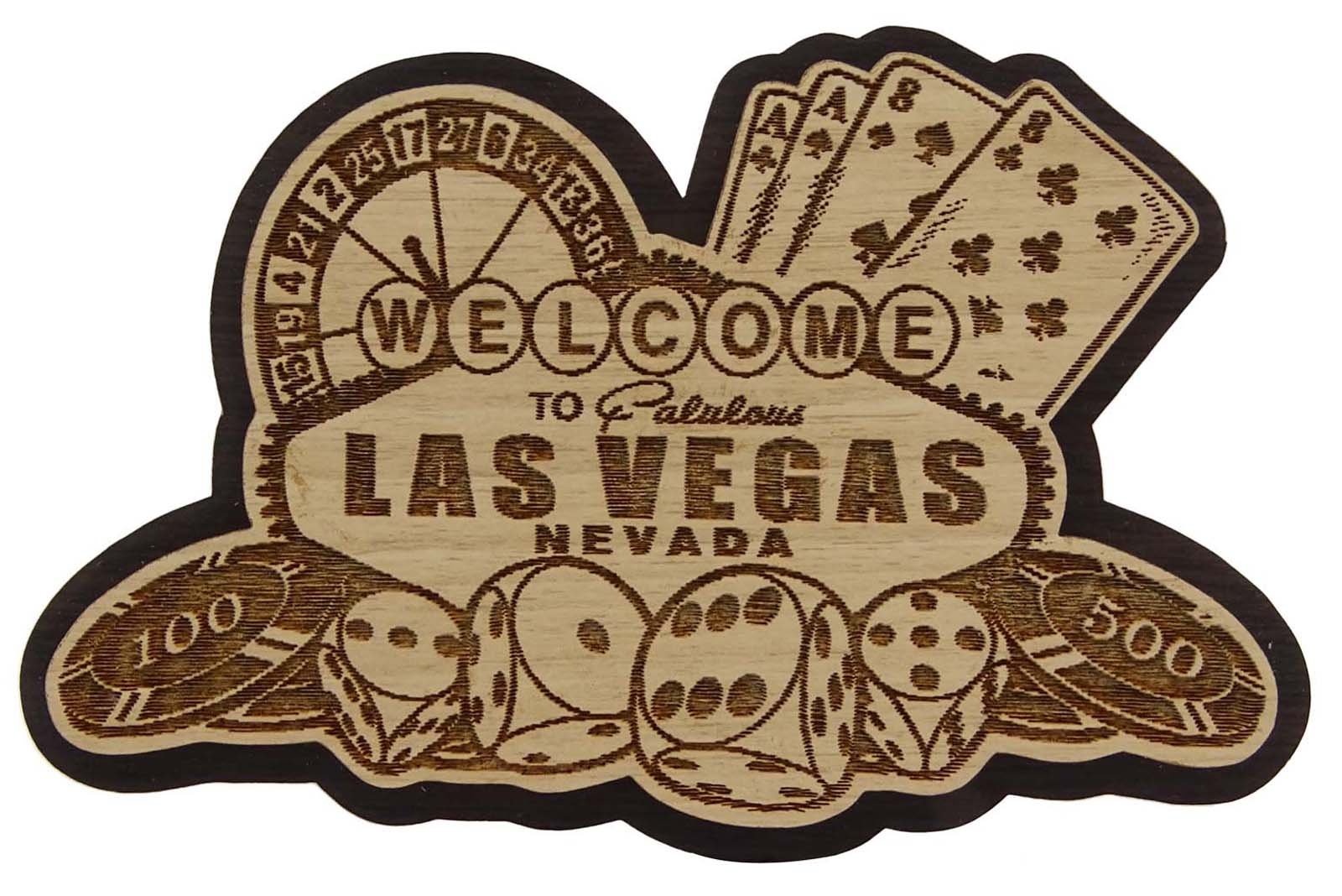 Printtoo Las Vegas Wood Engraved Wooden Fridge Magnet Souvenir Gift