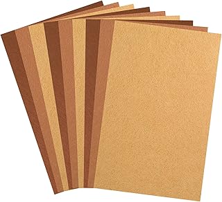 8"X 12" Brown Felt Sheets for Crafts, 9 PCS Thin Sewing Felt Fabric Sheet Stiff Felts Paper Non-Woven Felts Fabric Craft Sheets for DIY Art Crafts Sewing Projects Making Supplies