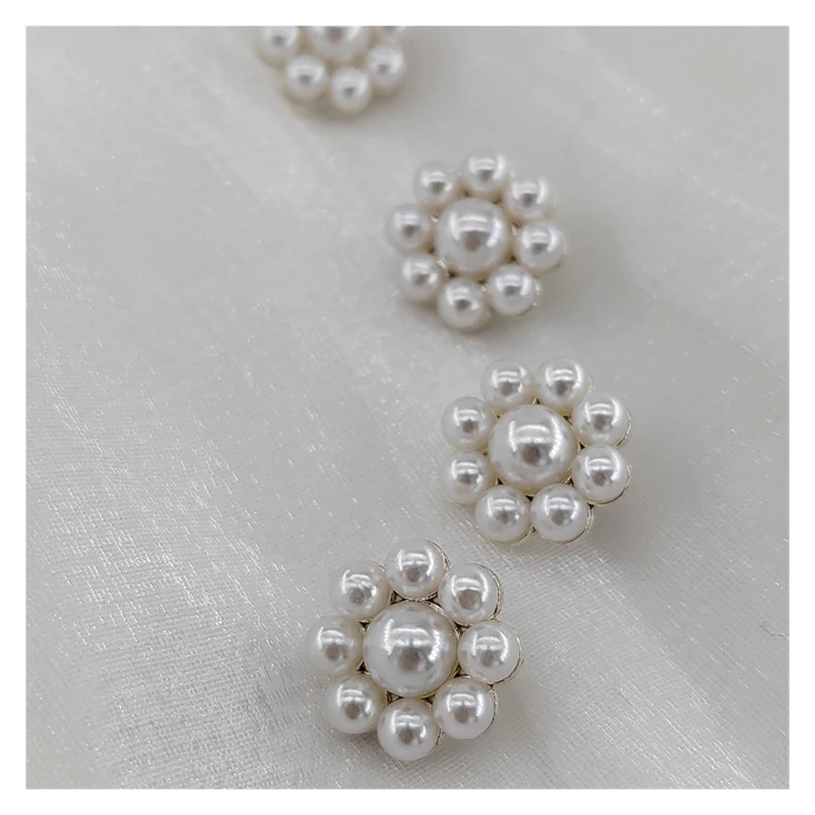 CVBFGH Botones Elegantes de imitación de Perlas de 15MM for Ropa, decoración de Moda, Hermosos Botones de Costura de Flores