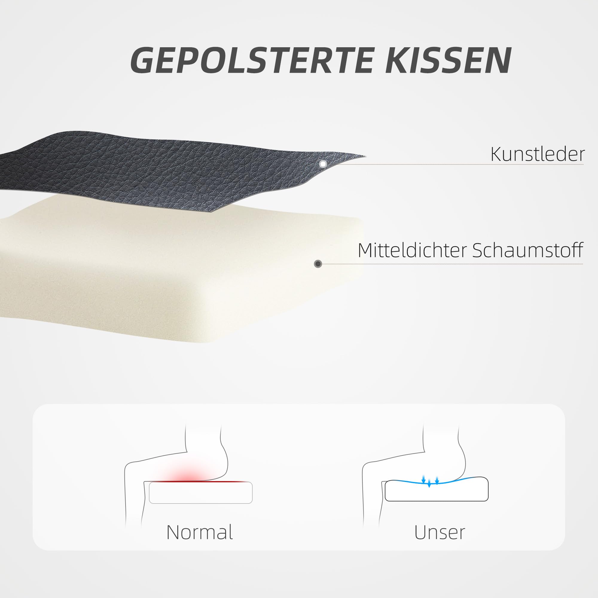 HOMCOM Bureaustoel, Schreibtischstoel Met Kantelfunctie Verstelbaar Tot 120 Kg Grijs~1sbpko1vhi001