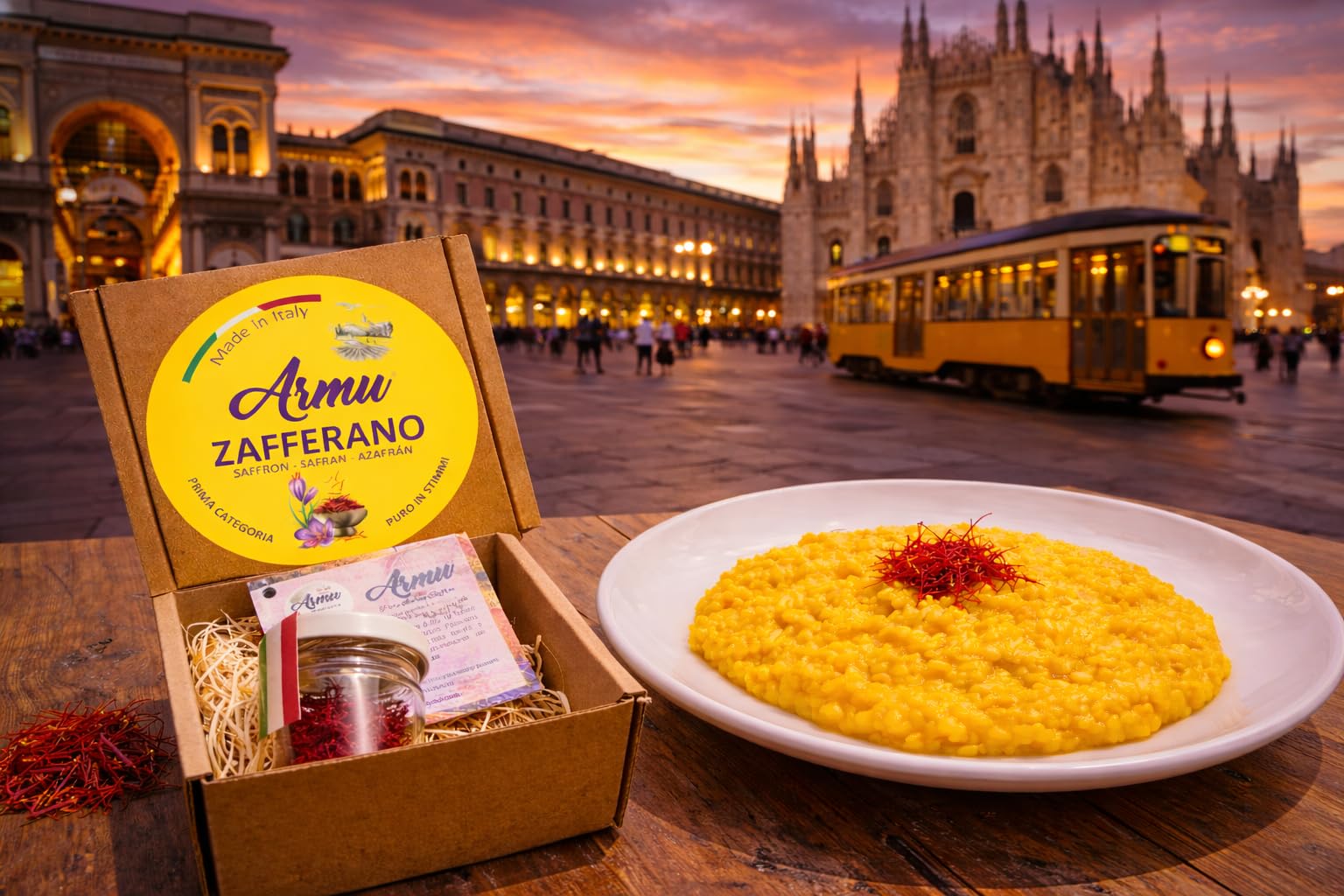 Armu – Zafferano Italiano in Pistilli 0,5g – Prima Categoria Certificata – Raccolto a Mano – Stimmi Puri per Risotto alla Milanese, Tisane e Cucina Gourmet