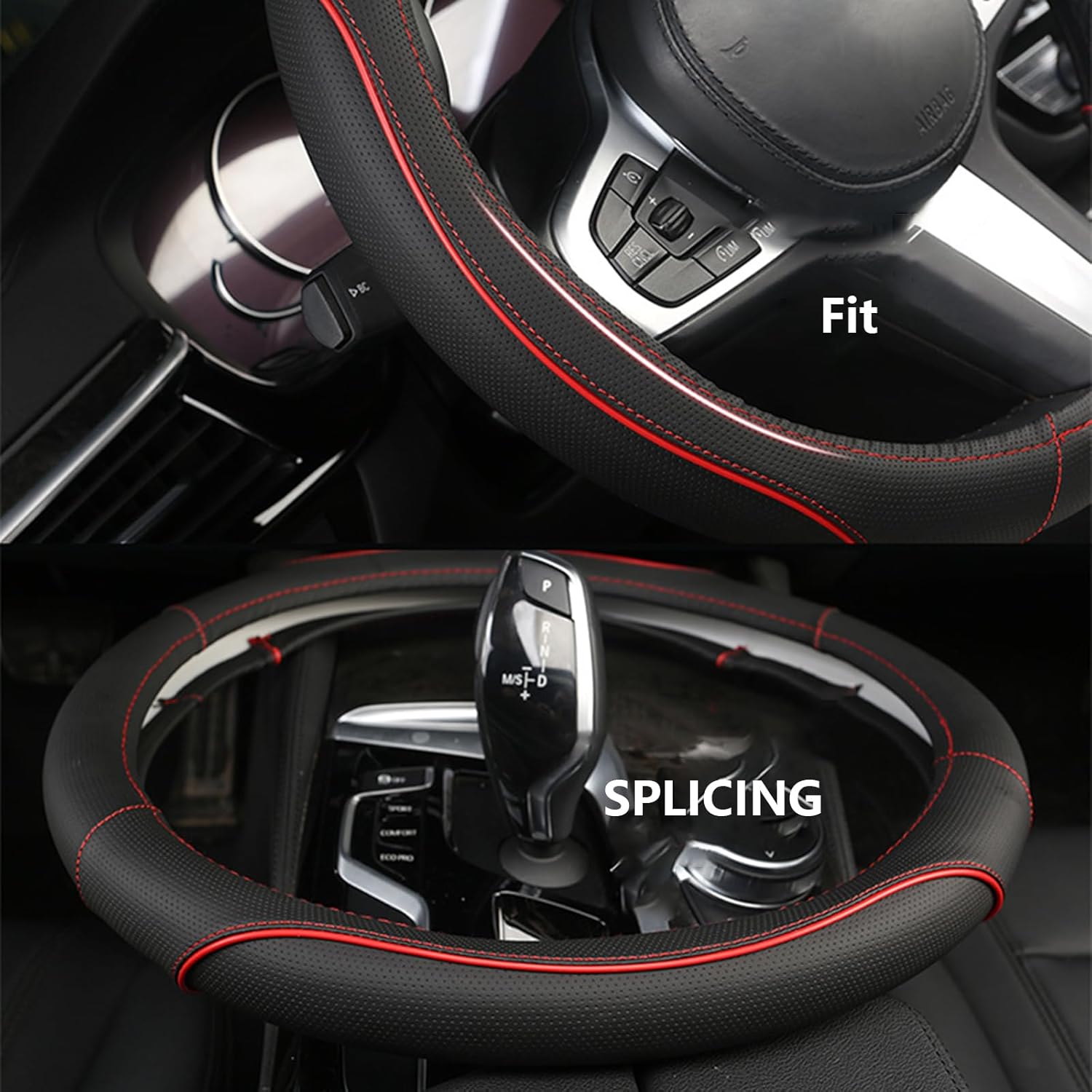 Steering Wheel Cover for Audi e-tron Sportback 2020-2025 N9,Car Steering Wheel Cover,Microfiber Leather Steering Wheel Cover,Breathable Car Steering Wheel Cover,Interior Accessories