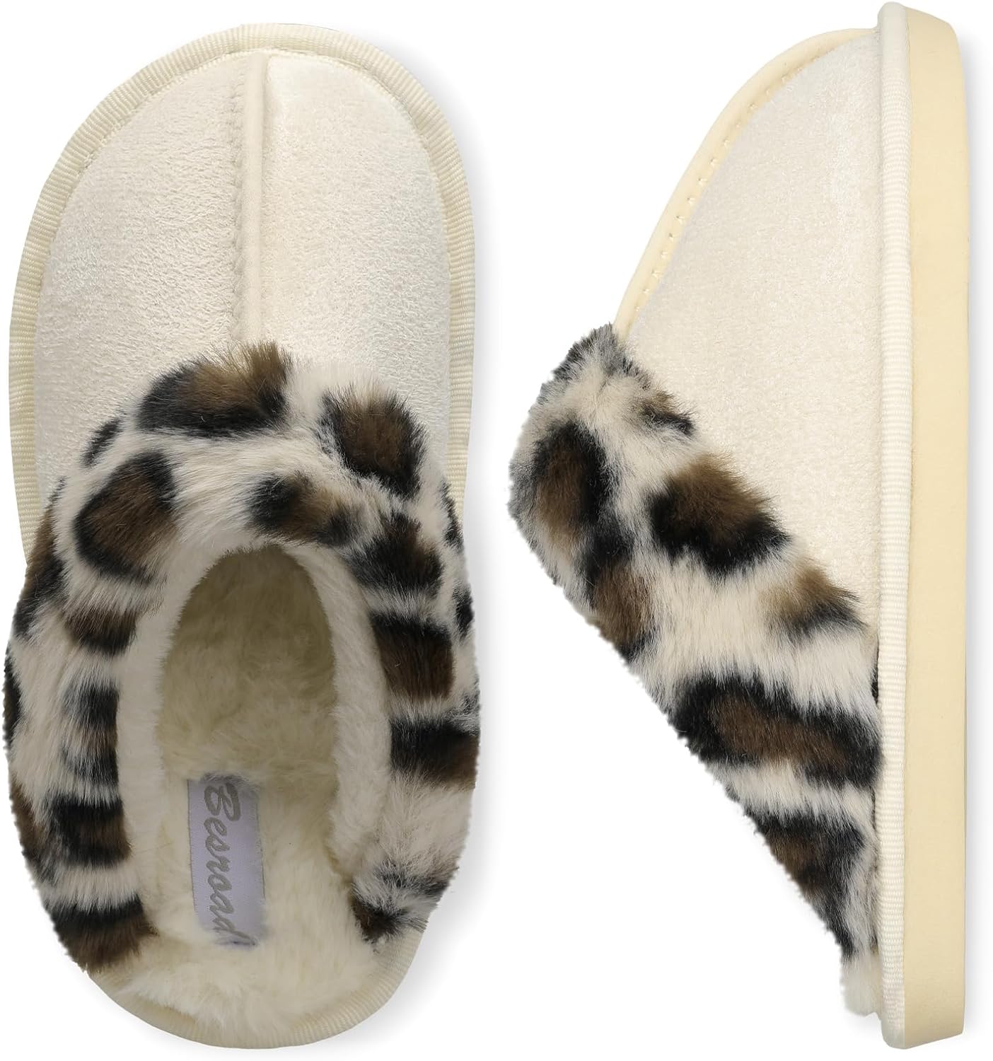 Besroad Kids Slippers Girls Boys Fuzzy House Slippers Warm Memory Foam House Shoes Soft Plush Bedroom Slippers Slides Indoor Outdoor