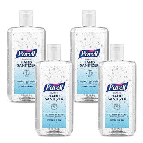 Purell Advanced 9683-04 - Gel refrescante desinfectante de manos, botella abatible de 1 litro (paquete de 4) Purell Advanced 9683-04 - Gel refrescante desinfectante de manos, botella abatible de 1 litro (paquete de 4)