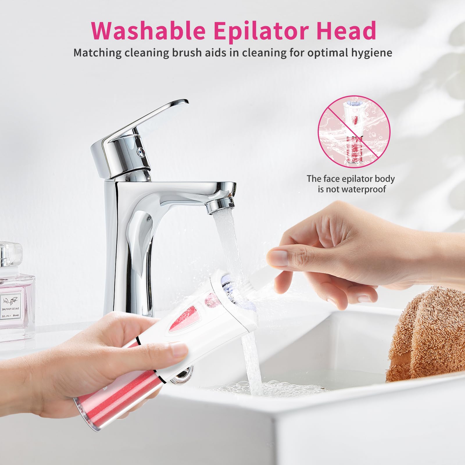 Depiladora facial para mujer, depiladora facial con luz LED, pinzas eléctricas de deslizamiento suave para cara, brazo, piernas, línea de bikini, barbilla, labios, púbico, depiladora inalámbrica