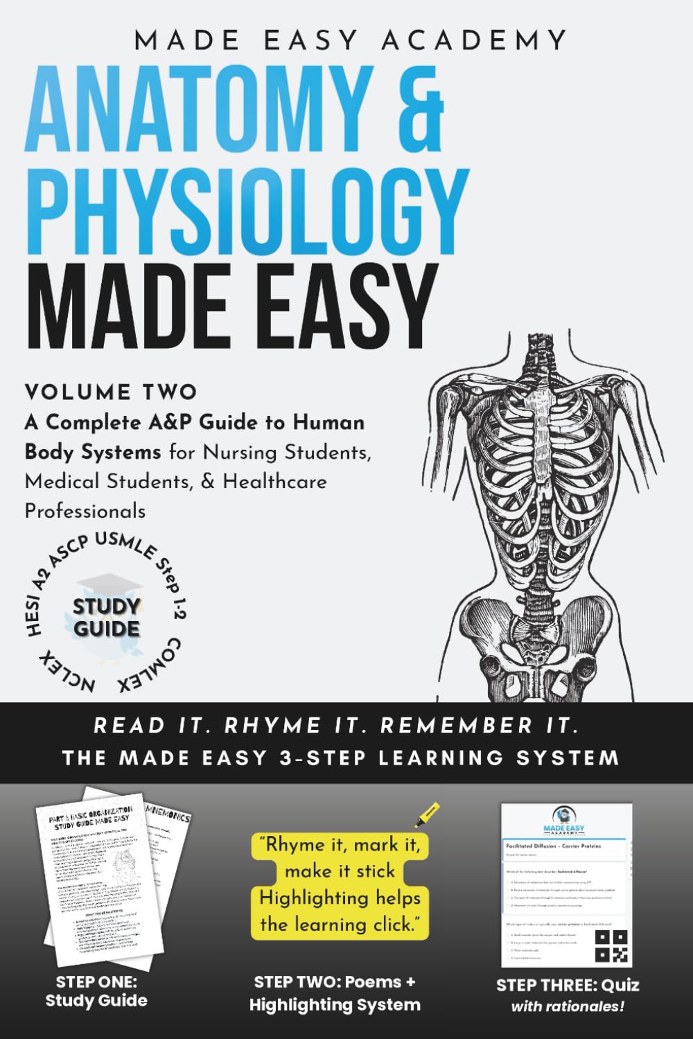 Anatomy & Physiology II Made Easy: High-Yield A&P 2 Study Guide & Practice Workbook: Test Prep with Quick Reference for College Nursing, Medical & PA Students (NCLEX, HESI, TEAS, PANCE, ATI, USMLE)