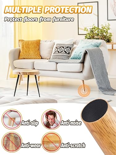 Miniatura 5 de Almohadillas de silicona antideslizantes para suelos de madera dura, protectores de suelo autoadhesivos cortables de 40 x 4 pulgadas, almohadillas