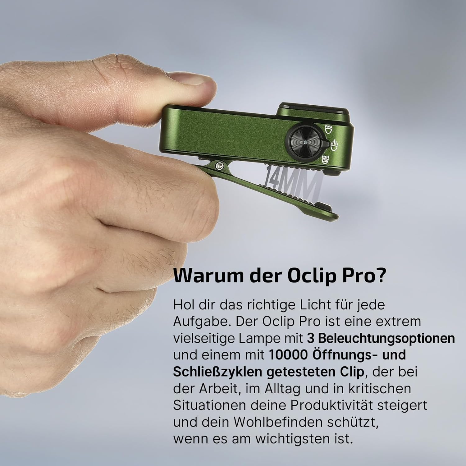 OLIGHT Oclip Pro 3-in-1 Clip-On LED Flashlight with Floodlight, Spotlight and Red Light, OD Green