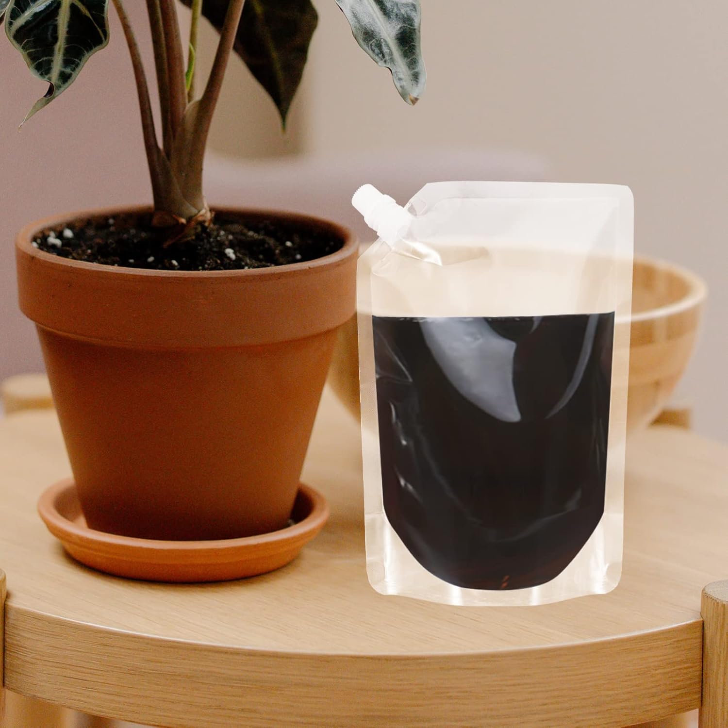 Hemoton 1set Leak Alcohol Juice Pouches Disposable Drink Containers Funnel for Travel Party and Outdoor Use